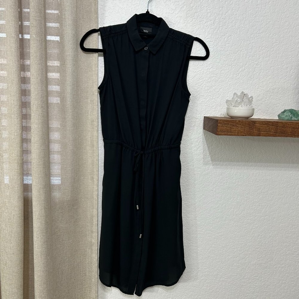 Wassimo Women's Button Up Sleeveless Dress in Black - XS